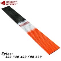 6 Stück Linkboy Bogenschießen Carbonpfeile Orange Schaft ID6.2mm Sp340-800 für traditionelles Bogenschießen Pfeilzubehör