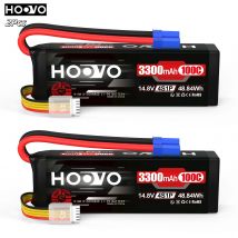 HOOVO 4S 14.8V Lipo Batteria EC5 Spina 3300mAh 100C RC Batteria Custodia morbida per RC Auto Buggy Elicottero Aereo Barca Quadcopter 2 pezzi
