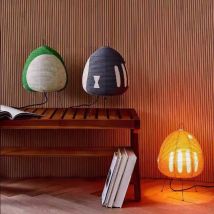 Kreative und minimalistische LED-Tischlampe aus Reispapier, Retro-Heimdekoration, Wohnzimmer, Schlafzimmer, Esszimmer, Atmosphäre, dekorative Beleuchtung