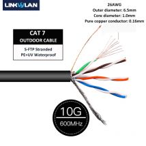 Cable exterior de red Cat7 S-FTP blindado 26AWG cables de cobre trenzados funda de PE impermeable y resistente a los rayos UV