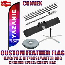 Konvexe individuelle Federflagge mit Stangensatz, Kreuzfuß, Erdspieß, einzelne doppelseitige Strand-Swooper-Klinge, Event-Werbeflagge