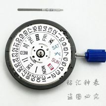 Calendario bianco NH36 Movimento automatico a 24 rubini Corona a ore 3.0 e 3.8 Set di steli per parti di orologi NH36