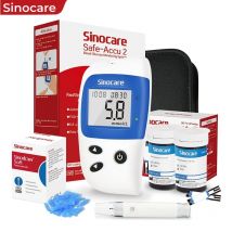 Misuratore di glicemia Sinocare Safe Accu2, dispositivo per il monitoraggio della glicemia, test del glucosio nel sangue per il diabete o solo strisce reattive.
