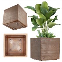 KADAX Vaso da fiori su ruote Eco 40x40 cm Bronzo scuro