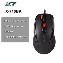 Mouse da gioco Oscar A4TECH X7 X-710BK, 2000 DPI, 1000 HZ, ruota 4D, memoria integrata 160 K, editor mouse Oscar, driver gratuito