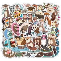50PCS Otter Stickers Exquisite Cute Animal Account Material Phone Case Laptop Luggage Bottle Waterproof Stickers