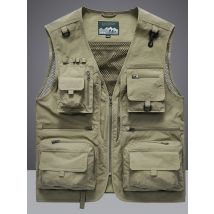 Large Size Multi-ket Men's Vest Outdoor Fiing Casual Loose Qui Dry Autumn Summer Fiing Vest Comfortable Workwear