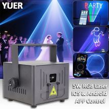 YUER Bluetooth 5W RGB Animazione Laser Ios Android App Controllo per Matrimonio Dj Party Club Night Bar Proiettore per Interni Luce da Palcoscenico