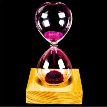 Wooden Base Creative Iron Powder Blossom Magnetic Magnetic Magnet Hourglass Children's Birthday Gift Ornaments Decorative