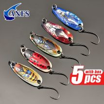 ANFS 5 Stück Löffel-Angelköder – Metallharte Köder, künstlicher Köder zum Angeln im Süßwasser und Salzwasser