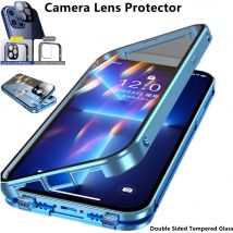 360 °   Voller Schutz für Honor 90 Lite 50 70 Pro Plus Handyhülle aus gehärtetem magnetischem Adsorptionsglas, Kameraobjektivhülle