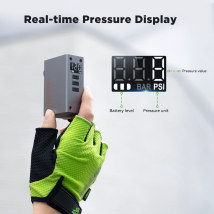 Electric Mini Bicycle Pump Portable Air Compressor Rechargeable 120PSI High Pressure Guage Cycling Inflator Bike Accessories