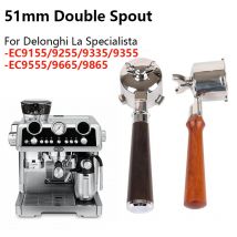51 mm Doppelauslauf-Kaffee-Siebträger für Delonghi La Specialista EC9155 EC9255 EC9335 EC9355 EC9665 EC9865 Kaffeezubehör