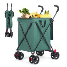 Carrello pieghevole a mano Carrello leggero grande nero Carrello portaoggetti telescopico portatile Zaino per bagagli Carrello per la spesa in movimento da viaggio