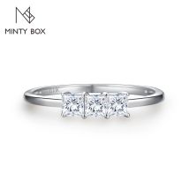 Mintybox S925 Sliver Moissanite Ring D Color Princess Cut 18K placcato gioielli anelli brillanti per le donne fidanzamento regalo di nozze