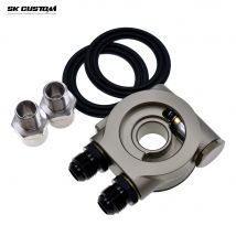 SK CUSTOM Auto-Konvertierung, Aluminium-Ölkühlungsadapter, Ölkühlungsset, Sandwich-Panel, Thermostat-Adapter 80 °   AN10 AN8