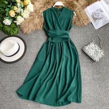 YuooMuoo Frauen Kleid 2023 Neue Ankunft Elegante Ärmel Schärpe Verband Lange Sommer Kleid Dame Ästhetischen Party Vestidos