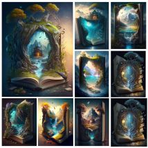 Volle 5d DIY Diamant Kunst Malerei alten Baum Schloss Landschaft neue Mosaik Kreuz stich Kits Strass Stickerei e605