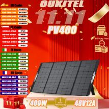 Pannello solare portatile pieghevole Oukitel PV400 400W 12A 23% Conversione di energia IP 67 Pannello di ricarica solare da campeggio esterno impermeabile