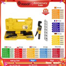 Podofo strumento di crimpatura idraulica 4 6 10 16 25 35 50 70mm ² 10T crimpatura cromata muore terminale elettrico cavo Kit di attrezzi per cavi