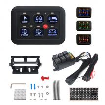 7-farbiges, verstellbares LED-6-Gang-Schalttafel, Schaltungssteuerrelais, Systembox, schlankes Touch-Bedienfeld für Boot, Jeep, UTV, Wohnwagen