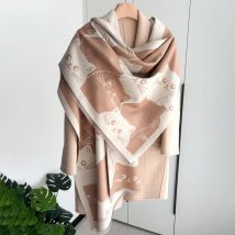 Neue Winter Herbst Warme Schal Für Frauen Imitation Kaschmir Baumwolle Katze Druck Schal Für Damen Schals Pashmina Stolen Wraps Decke