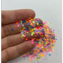 Konfetti Neon Bunte holografische klobige Poly-Glitzer-Mischung für Glitzer-Nagelkunst Glitzerflocken Regenbogen Mehrfarbiges Konfetti