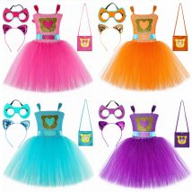 Mädchen Super Kitties Tutu Kleid Kostüm Halloween Cartoon Katze Kostüme Mädchen Karneval Party Durchführen Prinzessin Dress Up Kleidung