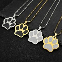 Schöne Hund Krallen Welpen Halskette Für Frauen Männer Edelstahl Gold Silber Farbe Nette Fußabdruck Kette Schmuck Geschenke Kragen