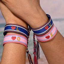 26-Stickerei-Anfangsbuchstaben, handgewebtes Herz-Liebhaber-Armband für Frauen, Sommer, Strand, Freundschaftsarmband für Männer