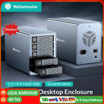 【Overseas Warehouse】Yottamaster 5 Bay 4 Bay RAID Externes Festplattengehäuse 2,5"3,5" SATA HDD SSD-Gehäuse RAID-Modus Festplattenspeicher für Spiele