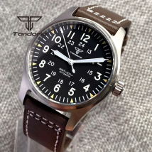 Tandorio 39mm 20BAR Dive Pilot męski automatyczny stalowy zegarek NH35 Miyota 8215 PT5000 mechaniczny AR szafirowy zegarek na rękę zielony Lume