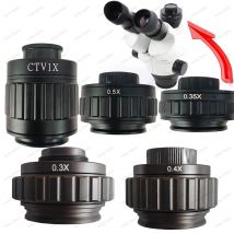 C-Mount Adapter Objektiv 0,3X 0,35X 0,4X 0,5X 1X CTV Einstellbarer Fokus Für Trinokular Stereo Mikroskop 38MM Schnittstelle Kamera Adapter