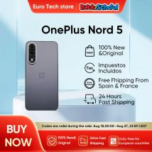 OnePlus Nord 5 Smartphone 5G Snapdragon 8s Gen 3 Pantalla AMOLED de 6,83” 144 Hz 5200mAh 80W SUPERVOOC Carga 50MP Cámaras duales