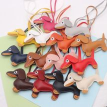 Mode Dackel Hund Schlüsselanhänger PU Leder Welpen Tier Anhänger Schlüsselanhänger für Frauen Tasche Ornament Valentinstag Geschenk