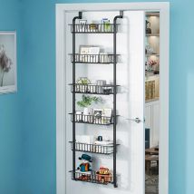 Organizzatore per dispensa sopra la porta, portaoggetti per organizzazione da appendere alla porta della dispensa a 6 livelli, organizer per spezie da cucina