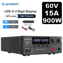 Jesverty Programmierbares 60V15A Hochleistungs-Tisch-Labornetzteil, einstellbares geregeltes Netzteil, Stromstabilisator