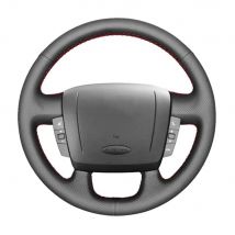 Auto-Lenkradbezug, handgenähtes schwarzes Kunstleder für Fiat Ducato Peugeot Boxer Citroen Jumper Relay Ram ProMaster