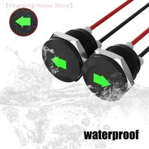 【M】2Pcs Green Single Arrow Symbols 12V LED Indicator 12mm Wire Lead Metal Turn Signal Lamp Dash Light Car Lights Accessories