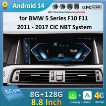 Car Radio Android 14 Wireless Carplay for BMW 5 Series F10 F11 2011 - 2017 CIC NBT System 10.25 inch 4G BT Multimedia Player GPS