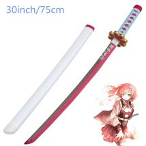 Dämonentöter Kinderspion Kanroji Mitsuri 30 Zoll Holz Katana Suord Waffe Dämonentöter: Kimetsu no Yaiba Role Play Azuma Zenitsu 75 cm Modell