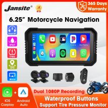 Przenośna 6,25-calowa nawigacja GPS motocykla Bezprzewodowa Carplay Android Auto DVR Rejestrator jazdy Moto Monitor WIFI IPX7 Wodoodporny