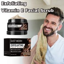 Vitamin E-Gesichtspeeling für Männer, Tiefenreinigung, Peeling, feuchtigkeitsspendend, aufhellend, Ölkontrolle, Kaffee-Gesichtspeeling-Creme für Bartporen