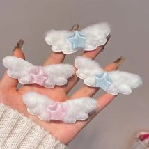 New Plush Angel Wings Star Hair Clips for Women Sweet Cute Hairpin Barrette Hairgrip Girl Headdress Hair Accessories