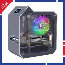 52Pi N07 Minitower NVMe NAS Kit für Raspberry Pi 5, mit Eisturm, unterstützt M.2 NVMe SSD 2230, 2242, 2260, 2280
