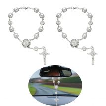 Auto Ornamente Retro Imitation Perle Kreuz Hängen Auto Hinten Hängen Auto Innen Ansicht Spiegel Geburtstag Geschenk Auto Hängen Ornament