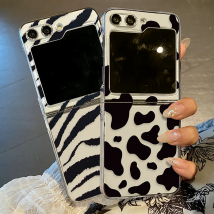 Für Samsung Galaxy Z Flip7 FE Flip5 Z Flip4 Z Flip6 Hülle Streifenmuster stoßfest klar faltbar Hard Cover für Samsung Z Flip 3