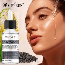 SUYARUN Black Rice Exfoliating Serum for Face - Gentle Peel & Brightening Essence, Deep Cleanse, Vegan Formula for all Skin.
