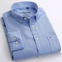 Herren Langarm Oxford Plaid gestreiftes Freizeit hemd Herren Designer Kleidung Button-Down-Kragen dicke Arbeits hemden und Blusen