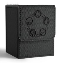 Card Deck Box, Copyrighted Design，Fits 100+ Single Sleeved Cards, Magnetic Closure PU Leather Card Box for TCG Cards